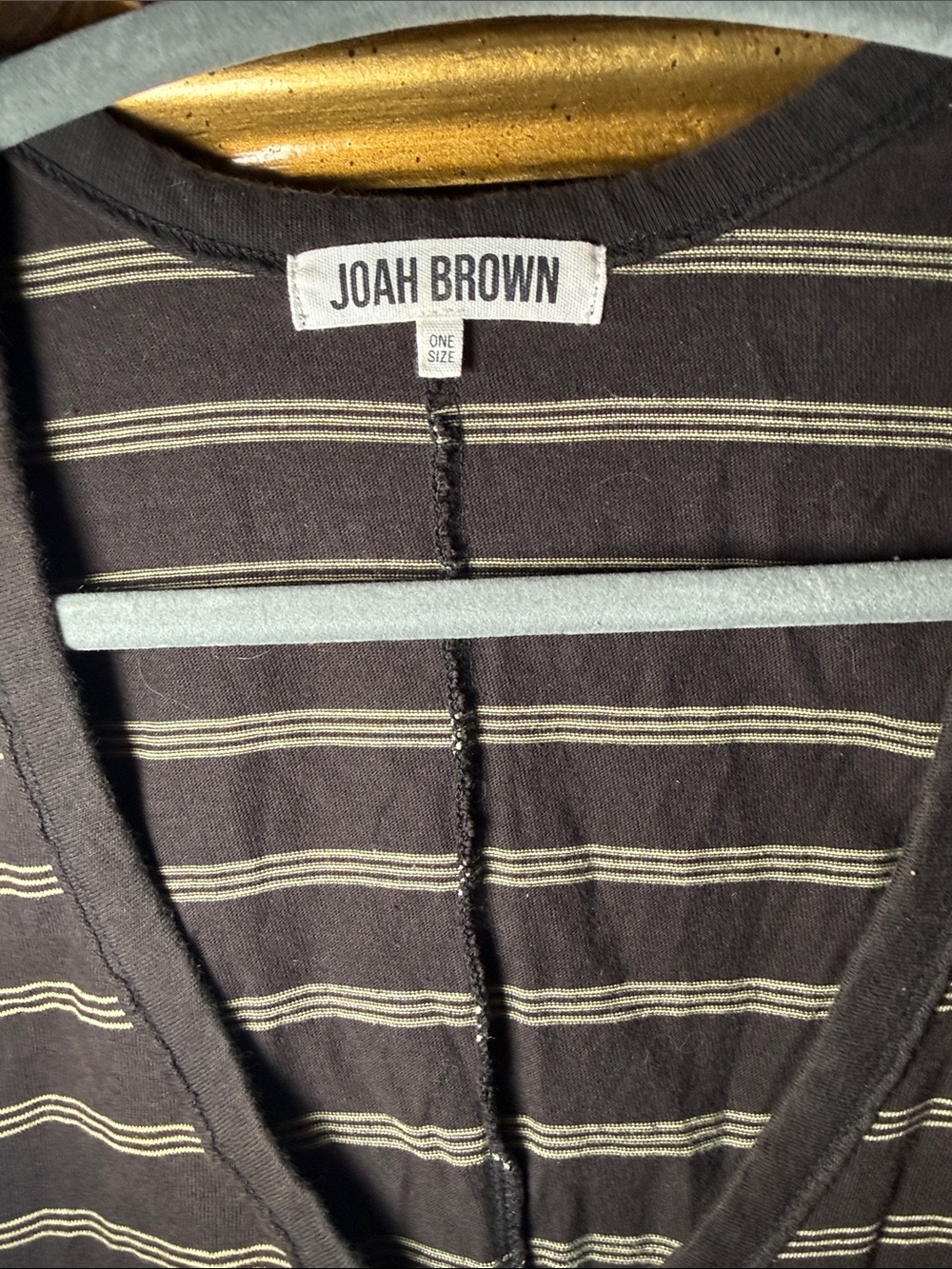 Joah Brown Striped V-Neck Crop Tank - Picture 3 of 5